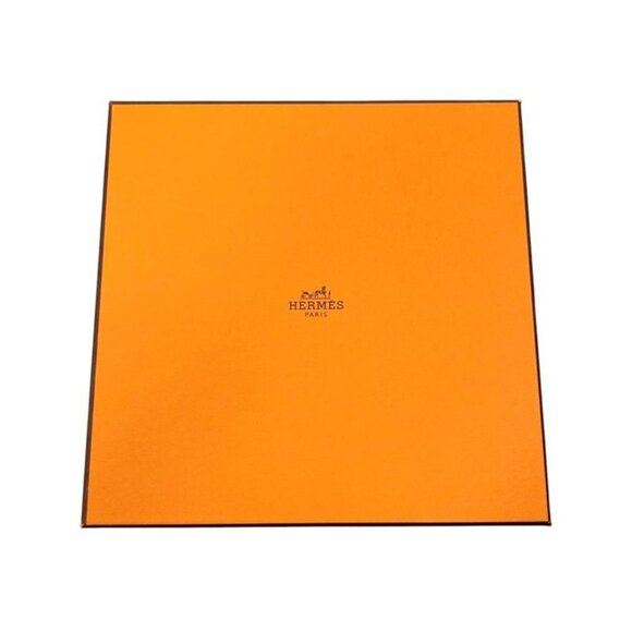 Hermes Silk Scarf Carre 90 en Duo Par Orange White - Picture 8 of 8